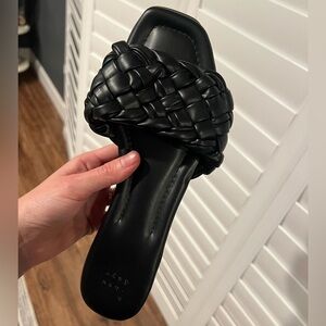 A New Day Black Braided Slides - Size 8.5